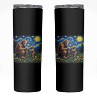 Bigfoot Blowing Dandelion Starry Night Skinny Tumbler Sasquatch Dad Fathers Day Father Son Matching