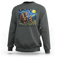 Bigfoot Blowing Dandelion Starry Night Sweatshirt Sasquatch Dad Fathers Day Father Son Matching