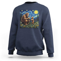 Bigfoot Blowing Dandelion Starry Night Sweatshirt Sasquatch Dad Fathers Day Father Son Matching
