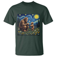 Bigfoot Blowing Dandelion Starry Night T Shirt Sasquatch Dad Fathers Day Father Son Matching