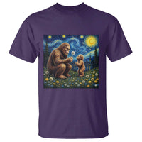 Bigfoot Blowing Dandelion Starry Night T Shirt Sasquatch Dad Fathers Day Father Son Matching