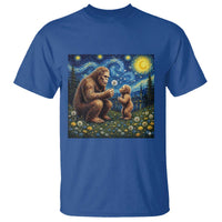 Bigfoot Blowing Dandelion Starry Night T Shirt Sasquatch Dad Fathers Day Father Son Matching
