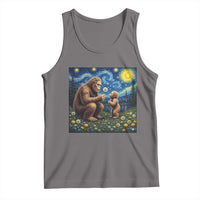 Bigfoot Blowing Dandelion Starry Night Tank Top Sasquatch Dad Fathers Day Father Son Matching