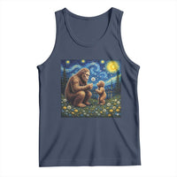 Bigfoot Blowing Dandelion Starry Night Tank Top Sasquatch Dad Fathers Day Father Son Matching