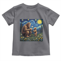 Bigfoot Blowing Dandelion Starry Night Toddler T Shirt Sasquatch Dad Fathers Day Father Son Matching