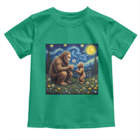 Bigfoot Blowing Dandelion Starry Night Toddler T Shirt Sasquatch Dad Fathers Day Father Son Matching