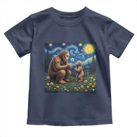 Bigfoot Blowing Dandelion Starry Night Toddler T Shirt Sasquatch Dad Fathers Day Father Son Matching