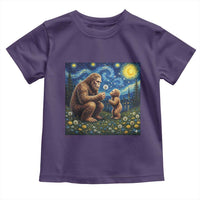 Bigfoot Blowing Dandelion Starry Night Toddler T Shirt Sasquatch Dad Fathers Day Father Son Matching