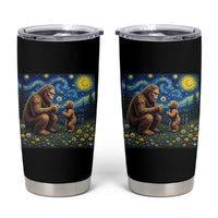 Bigfoot Blowing Dandelion Starry Night Tumbler Cup Sasquatch Dad Fathers Day Father Son Matching