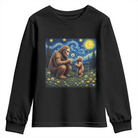 Bigfoot Blowing Dandelion Starry Night Youth Sweatshirt Sasquatch Dad Fathers Day Father Son Matching
