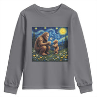 Bigfoot Blowing Dandelion Starry Night Youth Sweatshirt Sasquatch Dad Fathers Day Father Son Matching