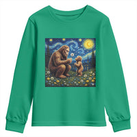 Bigfoot Blowing Dandelion Starry Night Youth Sweatshirt Sasquatch Dad Fathers Day Father Son Matching
