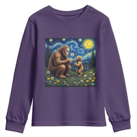 Bigfoot Blowing Dandelion Starry Night Youth Sweatshirt Sasquatch Dad Fathers Day Father Son Matching