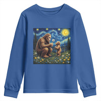 Bigfoot Blowing Dandelion Starry Night Youth Sweatshirt Sasquatch Dad Fathers Day Father Son Matching