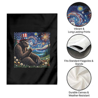 Bigfoot Blowing Dandelion Garden Flag Sasquatch Van Gogh Starry Night 4th of July