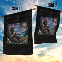Bigfoot Blowing Dandelion Garden Flag Sasquatch Van Gogh Starry Night 4th of July