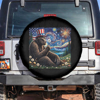 Bigfoot Blowing Dandelion Spare Tire Cover Sasquatch Van Gogh Starry Night 4th of July