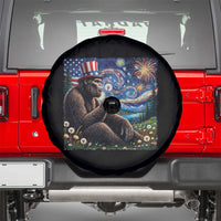 Bigfoot Blowing Dandelion Spare Tire Cover Sasquatch Van Gogh Starry Night 4th of July