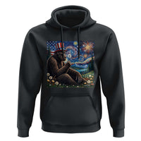 Bigfoot Blowing Dandelion Hoodie Sasquatch Van Gogh Starry Night 4th of July