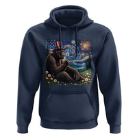 Bigfoot Blowing Dandelion Hoodie Sasquatch Van Gogh Starry Night 4th of July