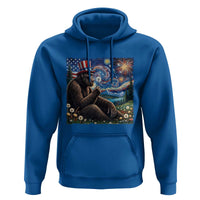 Bigfoot Blowing Dandelion Hoodie Sasquatch Van Gogh Starry Night 4th of July