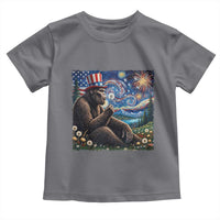 Bigfoot Blowing Dandelion Toddler T Shirt Sasquatch Van Gogh Starry Night 4th of July
