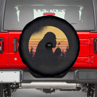 Bigfoot Blowing Dandelion Spare Tire Cover Retro Sunset Forest