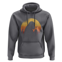 Bigfoot Blowing Dandelion Hoodie Retro Sunset Forest