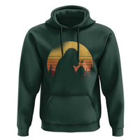 Bigfoot Blowing Dandelion Hoodie Retro Sunset Forest