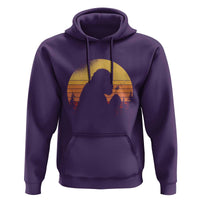 Bigfoot Blowing Dandelion Hoodie Retro Sunset Forest