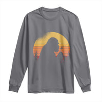 Bigfoot Blowing Dandelion Long Sleeve Shirt Retro Sunset Forest