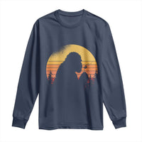 Bigfoot Blowing Dandelion Long Sleeve Shirt Retro Sunset Forest