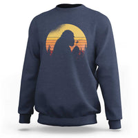 Bigfoot Blowing Dandelion Sweatshirt Retro Sunset Forest