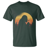Bigfoot Blowing Dandelion T Shirt Retro Sunset Forest