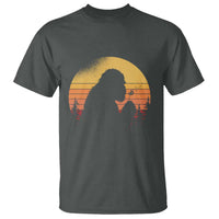 Bigfoot Blowing Dandelion T Shirt Retro Sunset Forest