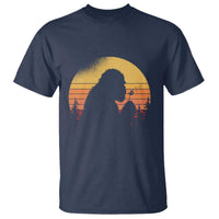 Bigfoot Blowing Dandelion T Shirt Retro Sunset Forest