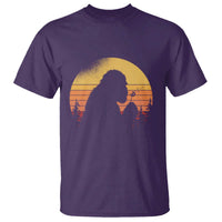 Bigfoot Blowing Dandelion T Shirt Retro Sunset Forest