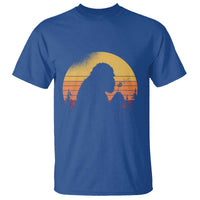 Bigfoot Blowing Dandelion T Shirt Retro Sunset Forest