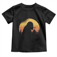 Bigfoot Blowing Dandelion Toddler T Shirt Retro Sunset Forest