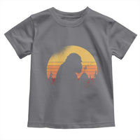 Bigfoot Blowing Dandelion Toddler T Shirt Retro Sunset Forest