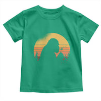 Bigfoot Blowing Dandelion Toddler T Shirt Retro Sunset Forest