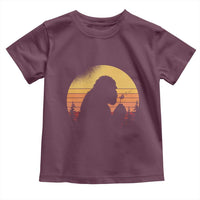 Bigfoot Blowing Dandelion Toddler T Shirt Retro Sunset Forest