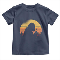 Bigfoot Blowing Dandelion Toddler T Shirt Retro Sunset Forest