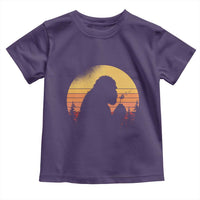 Bigfoot Blowing Dandelion Toddler T Shirt Retro Sunset Forest