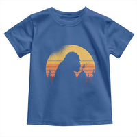 Bigfoot Blowing Dandelion Toddler T Shirt Retro Sunset Forest
