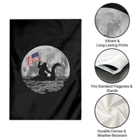 Bigfoot Loch Ness Monster 4th of July Garden Flag Funny Cryptid Moon Night