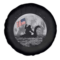 Bigfoot Loch Ness Monster 4th of July Spare Tire Cover Funny Cryptid Moon Night