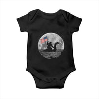 Bigfoot Loch Ness Monster 4th of July Baby Onesie Funny Cryptid Moon Night
