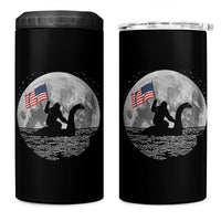 Bigfoot Loch Ness Monster 4th of July 4 in 1 Can Cooler Tumbler Funny Cryptid Moon Night