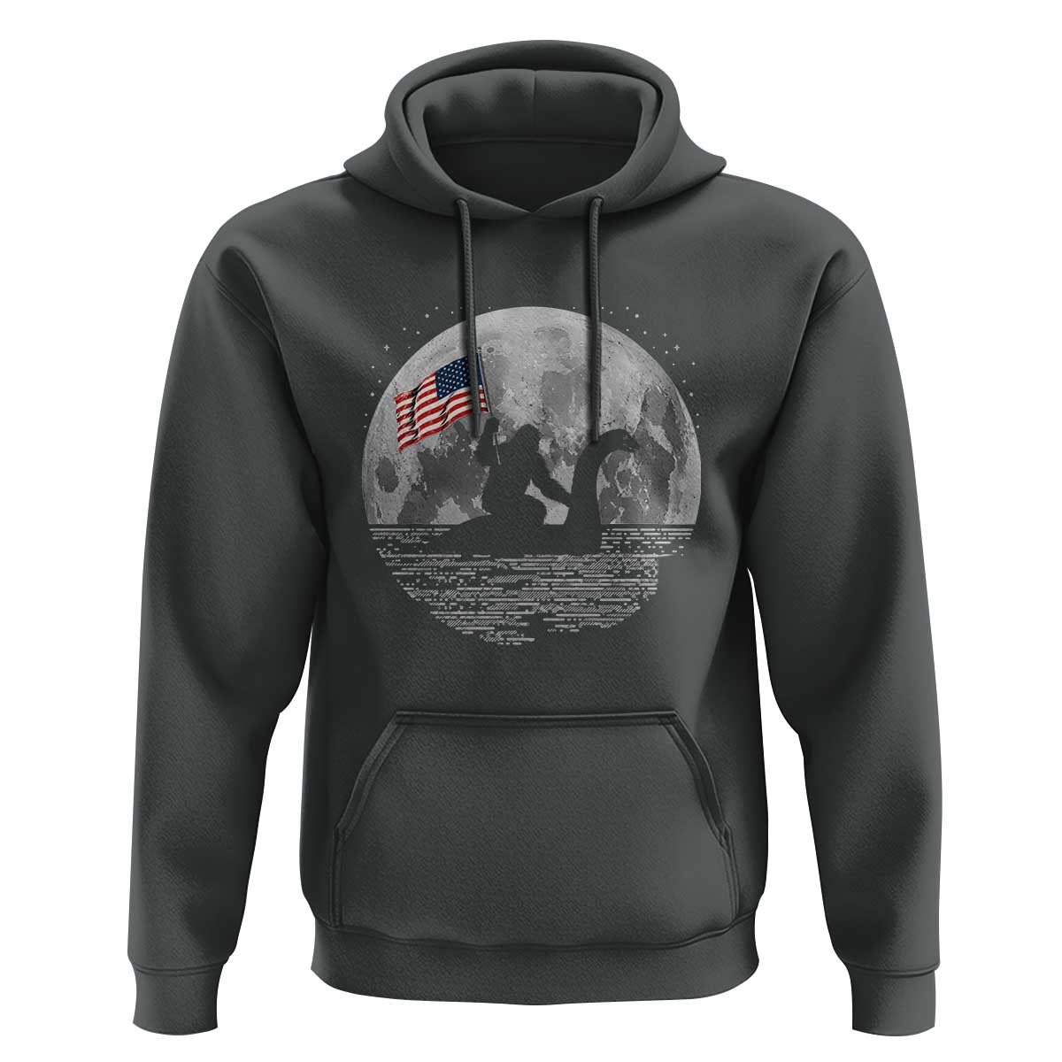 Bigfoot Loch Ness Monster 4th of July Hoodie Funny Cryptid Moon Night